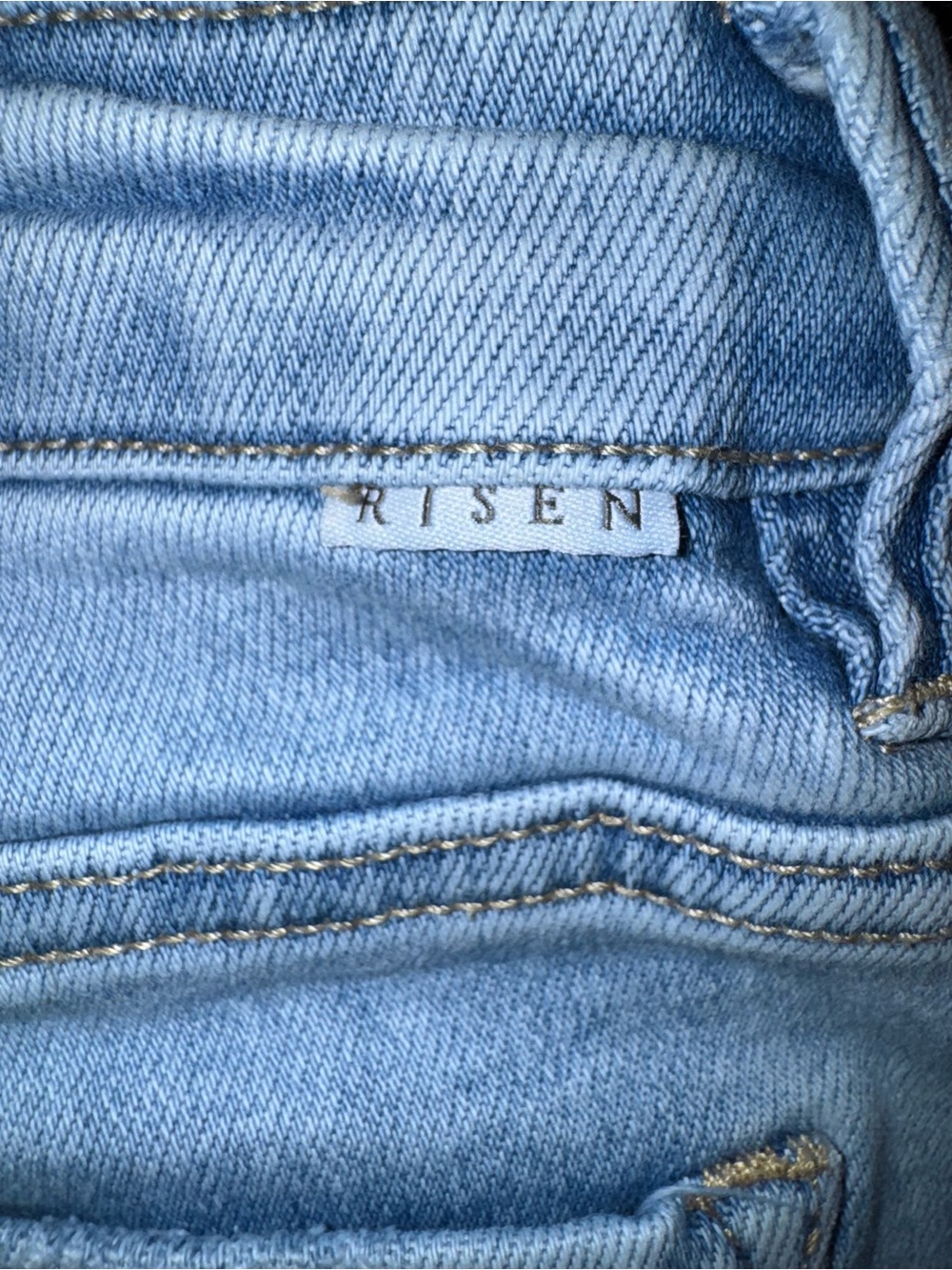 Risen Jeans 7/28 Light Wash Cropped Wide Leg Distressed Raw Hem - Picture 7 of 9